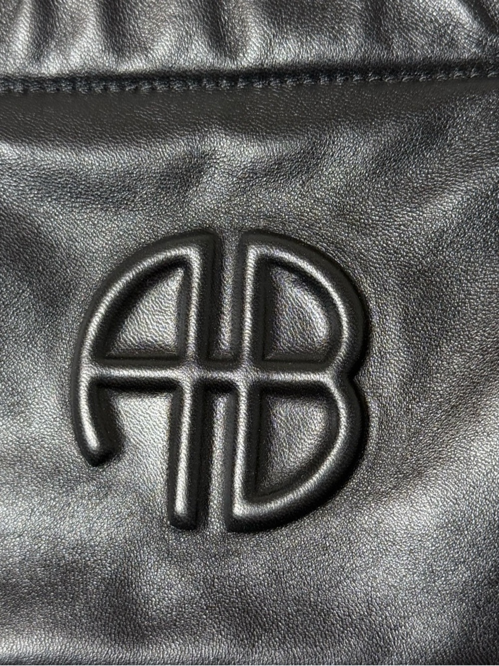 Anine Bing Kate Small Leather Shoulder Bag Black AB Logo Chain Strap - Picture 3 of 16